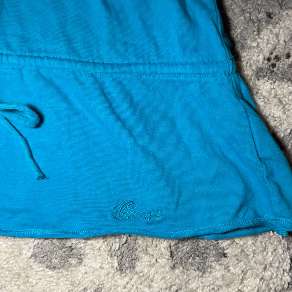 Y2K vintage Guess Jeans blue sequin tank top with cinch tie 🪩 - Picture 3 of 7